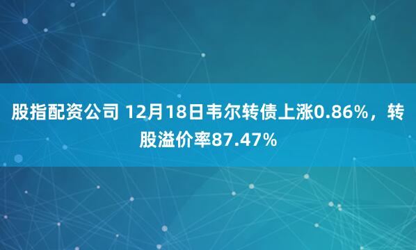 股指配资公司 12月18日韦尔转债上涨0.86%，转股溢价率87.47%