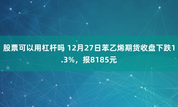 股票可以用杠杆吗 12月27日苯乙烯期货收盘下跌1.3%，报8185元