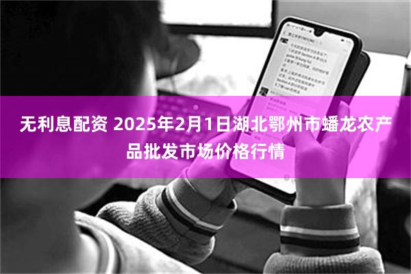 无利息配资 2025年2月1日湖北鄂州市蟠龙农产品批发市场价格行情